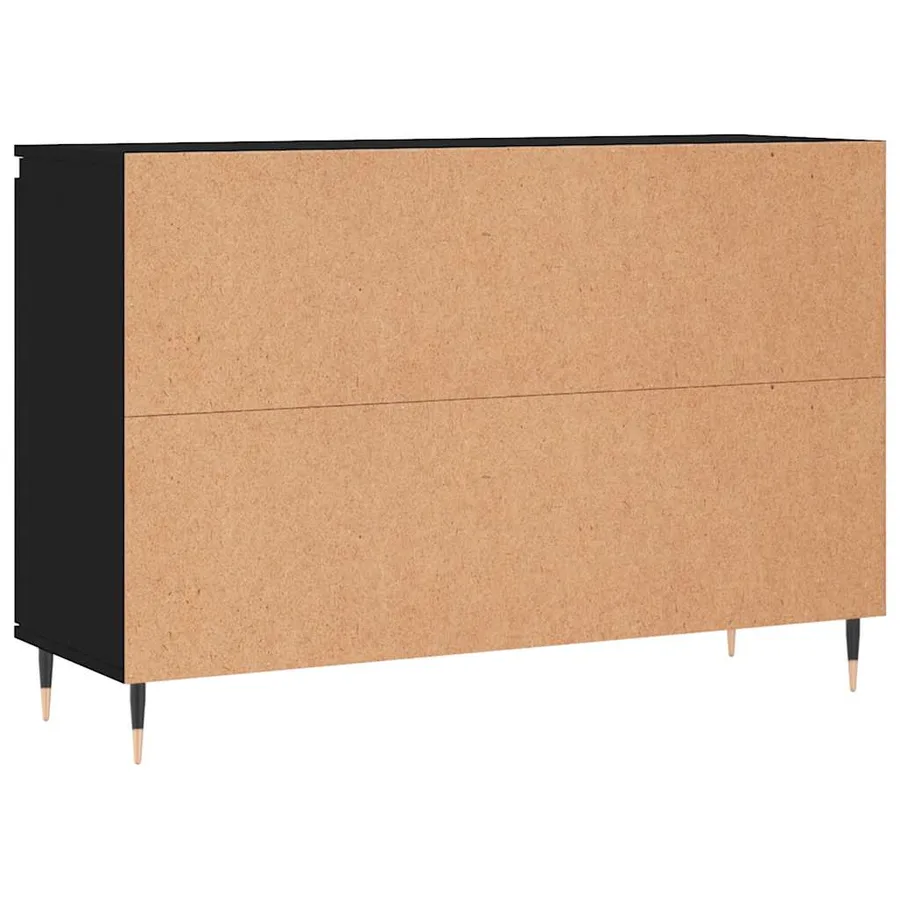 Buffet noir 101,5x35x70 cm bois d’ingénierie - 7