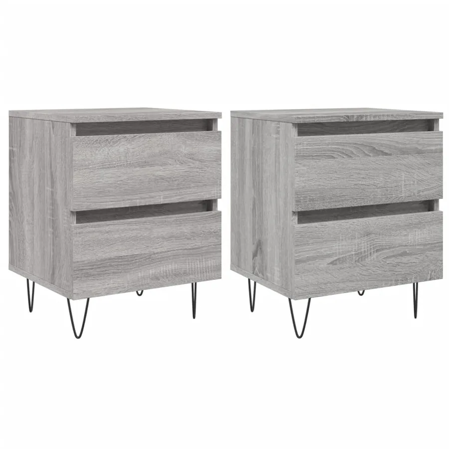 Tables de chevet 2 pcs sonoma gris 40x35x50 cm bois ingénierie - 2