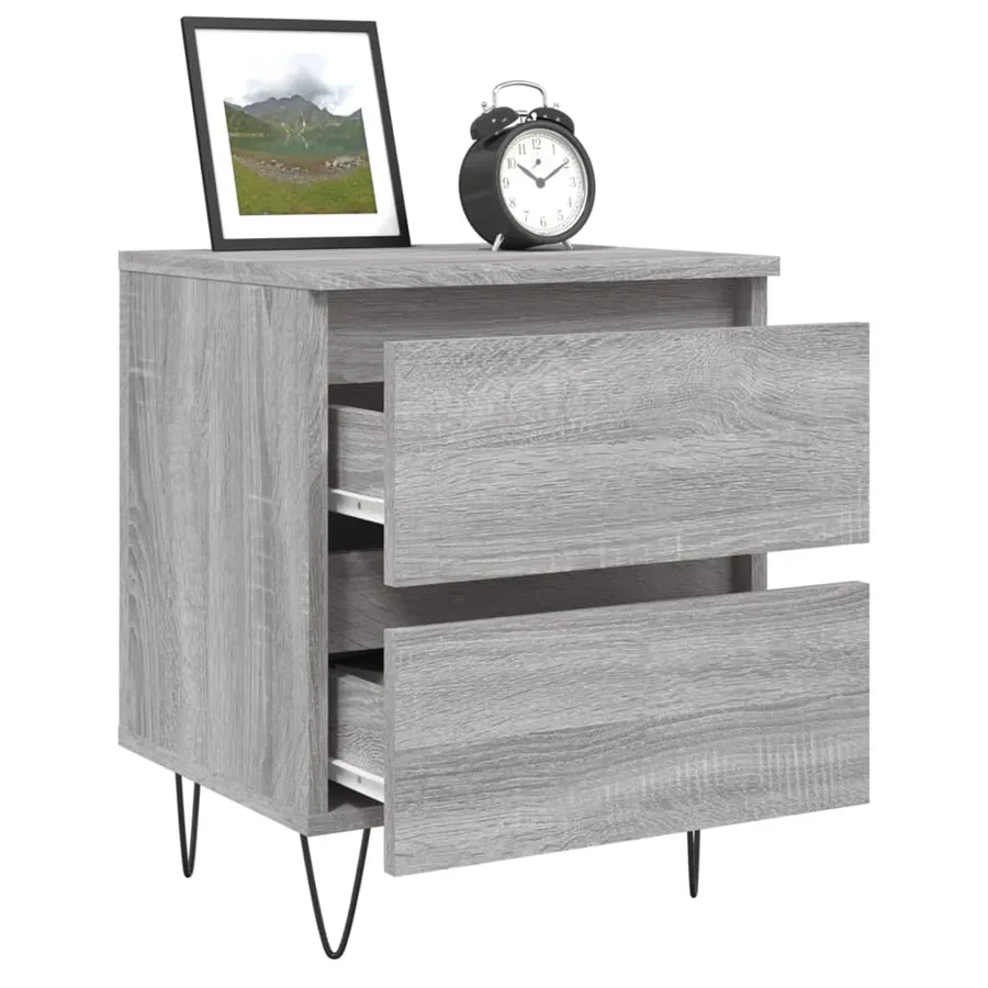 Tables de chevet 2 pcs sonoma gris 40x35x50 cm bois ingénierie - 4