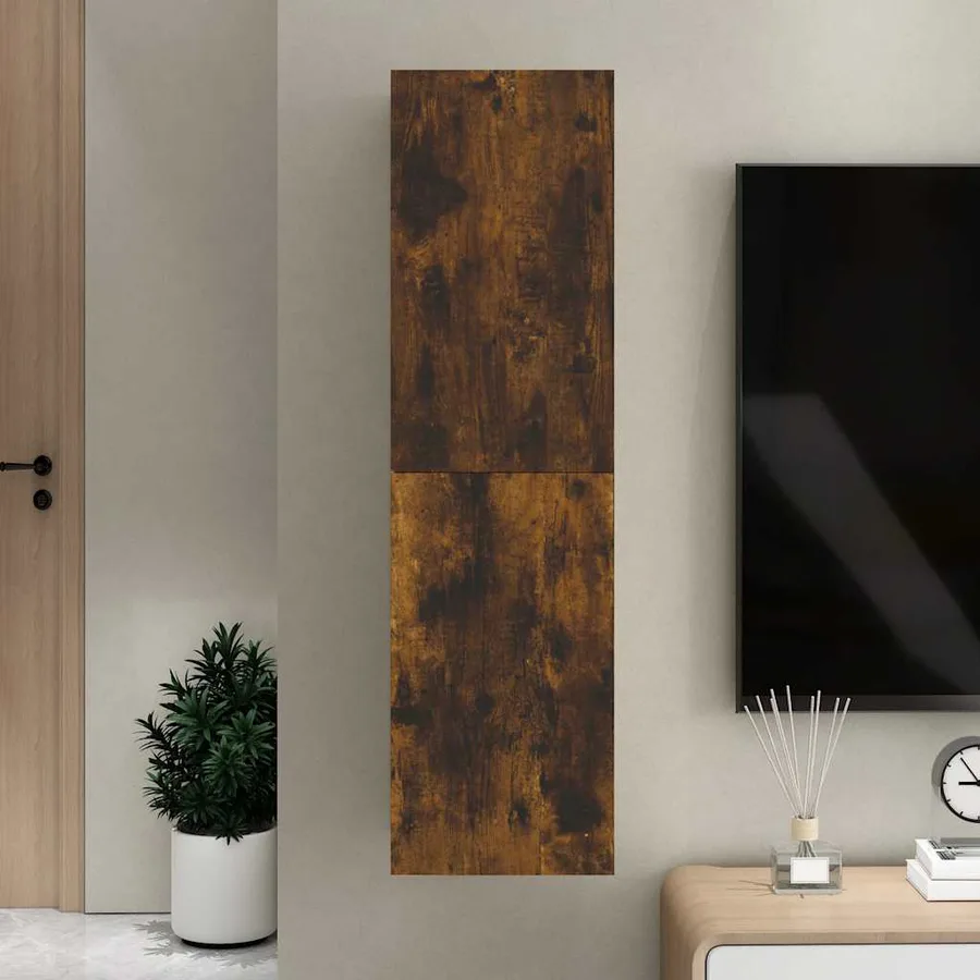 Meuble TV mural Chêne fumé 30,5x30x110 cm - 3