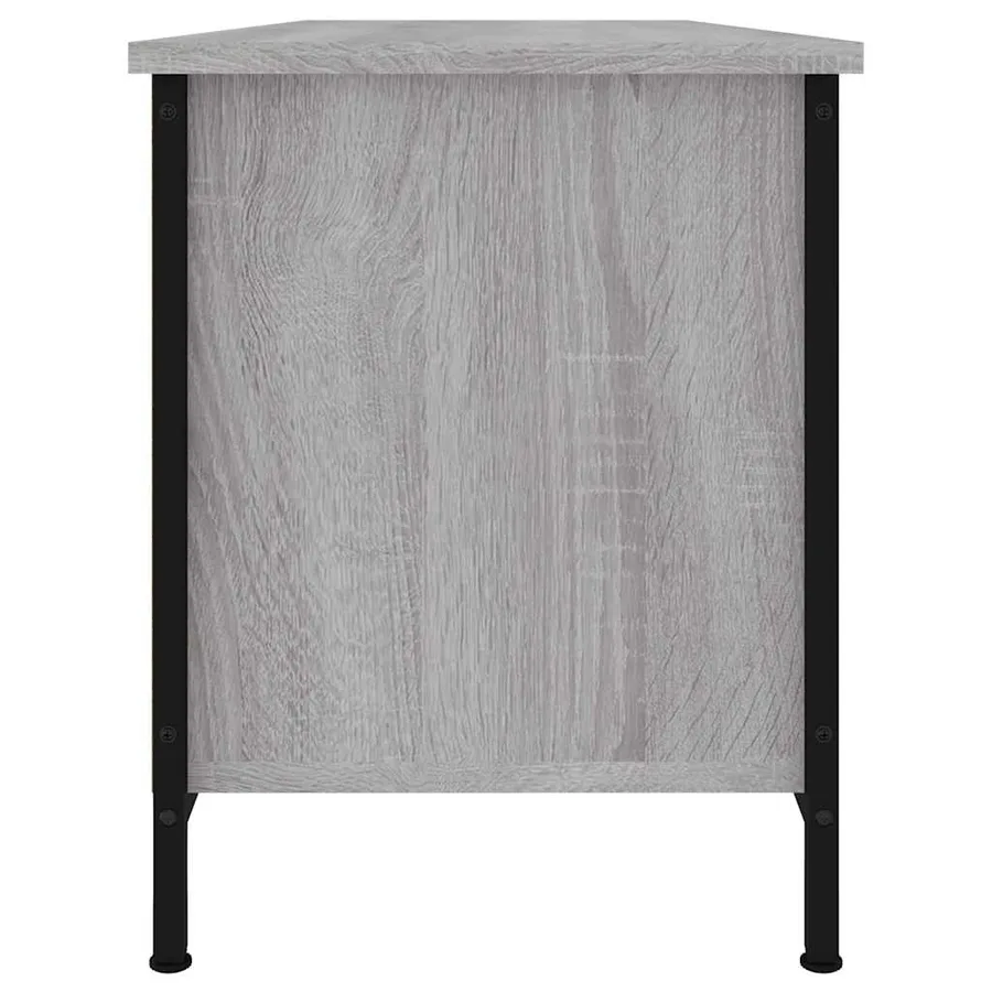 Meuble TV sonoma gris 102x35x45 cm bois d'ingénierie - 6