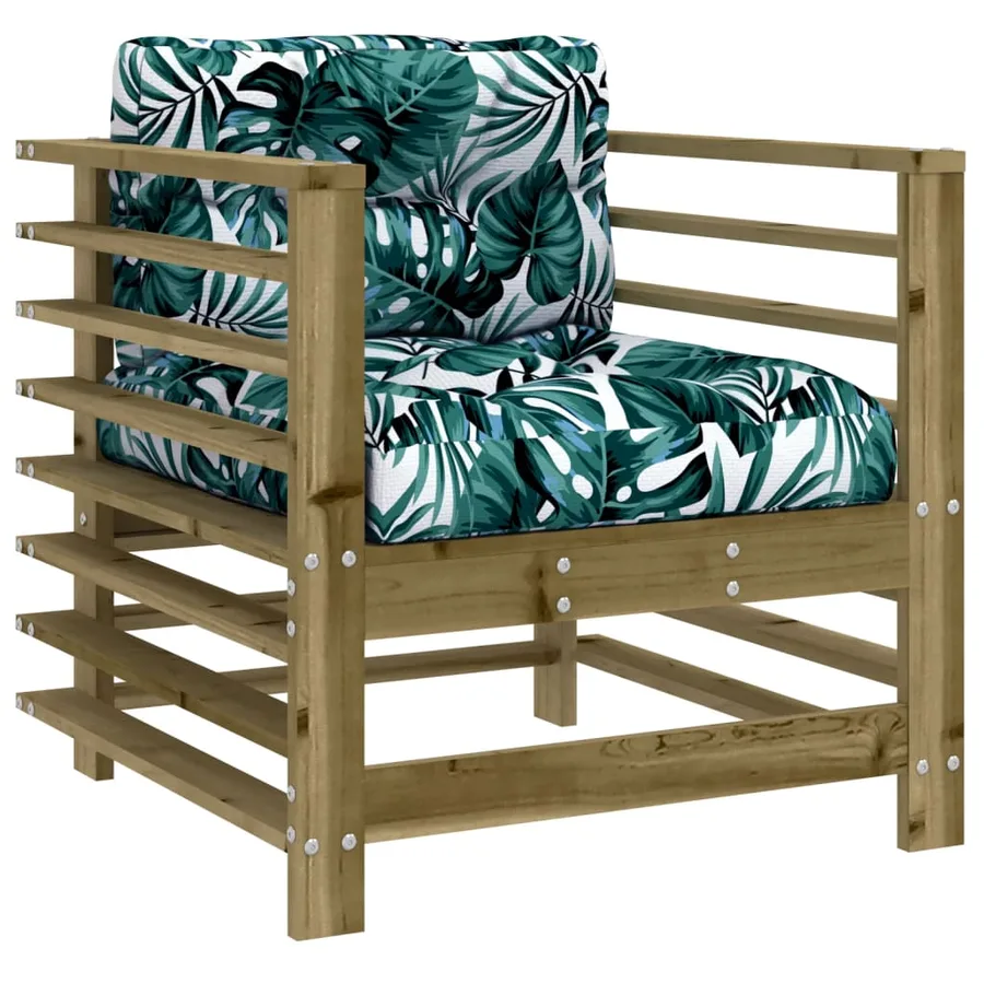 Chaises de jardin avec coussins lot de 2 bois de pin imprégné - 3