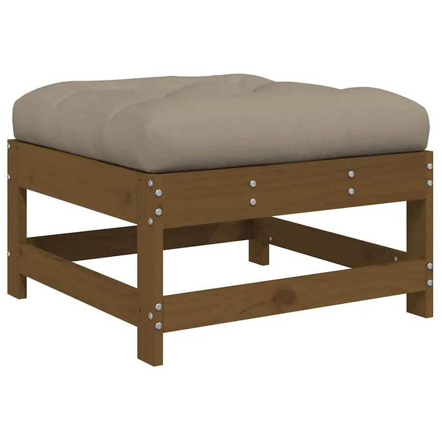 Repose-pieds de jardin avec coussins lot de 2 marron miel - 6