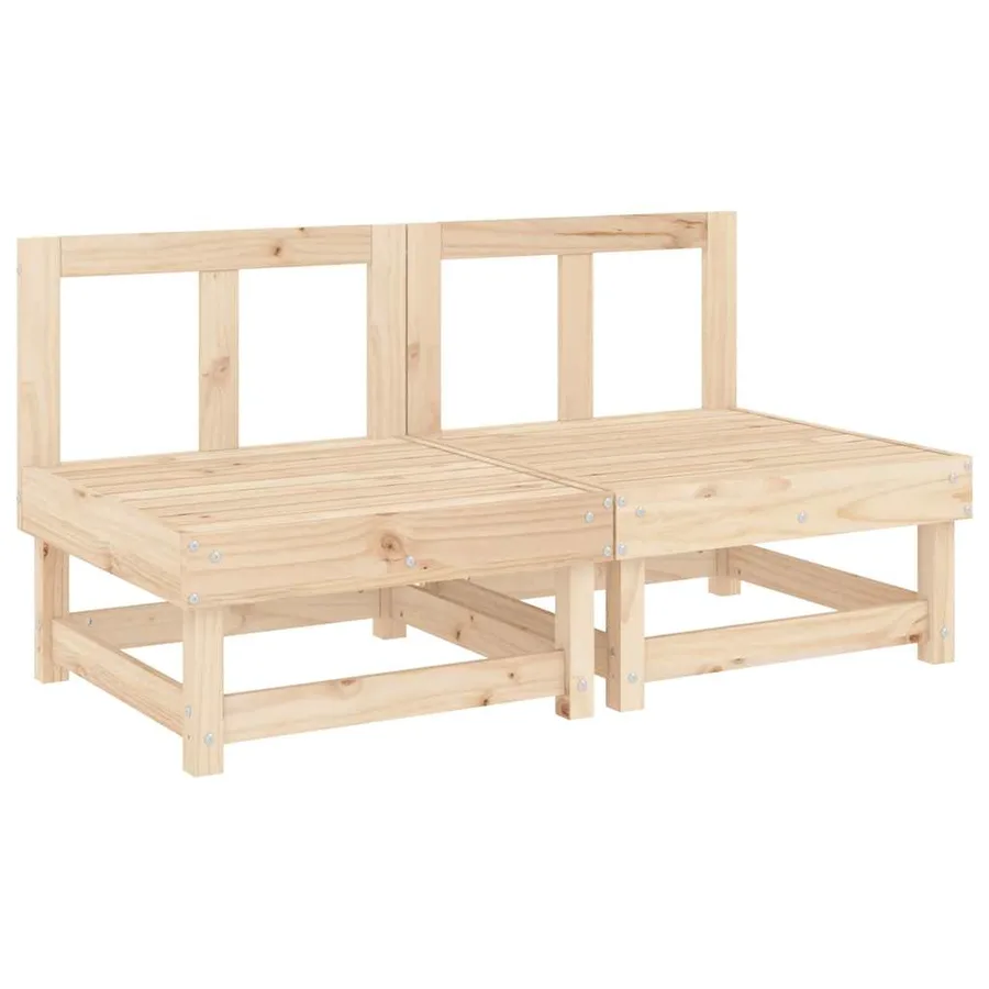 Canapés centraux avec coussins 2 pcs bois de pin massif - 3