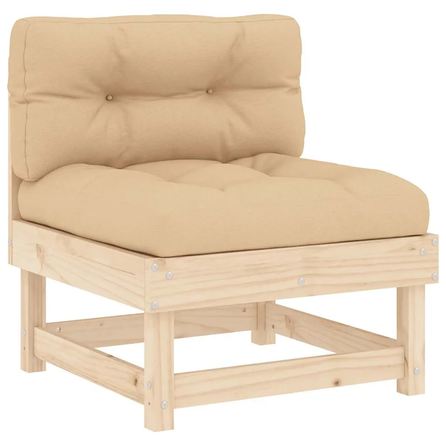 Canapés centraux avec coussins 2 pcs bois de pin massif - 4