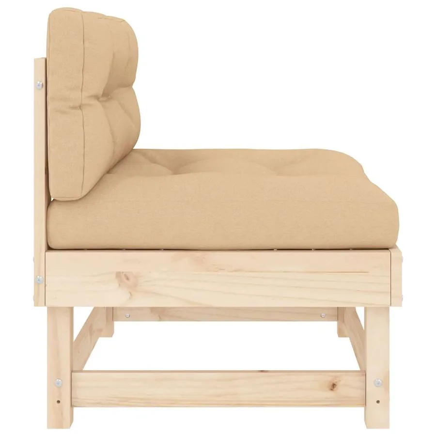 Canapés centraux avec coussins 2 pcs bois de pin massif - 6