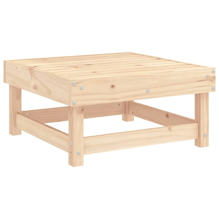 Repose-pied de jardin avec coussin bois de pin massif - 3