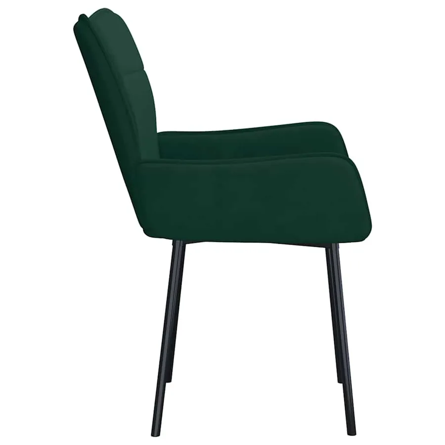 Chaises à manger lot de 2 Vert foncé Velours - 5