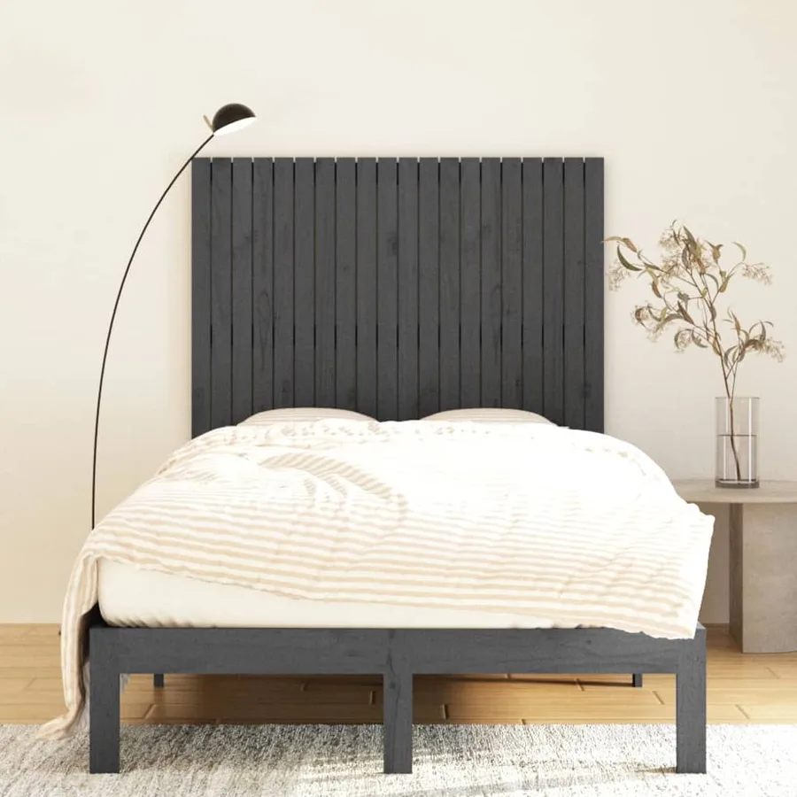 Tête de lit murale Gris 127,5x3x110 cm Bois massif de pin - 3