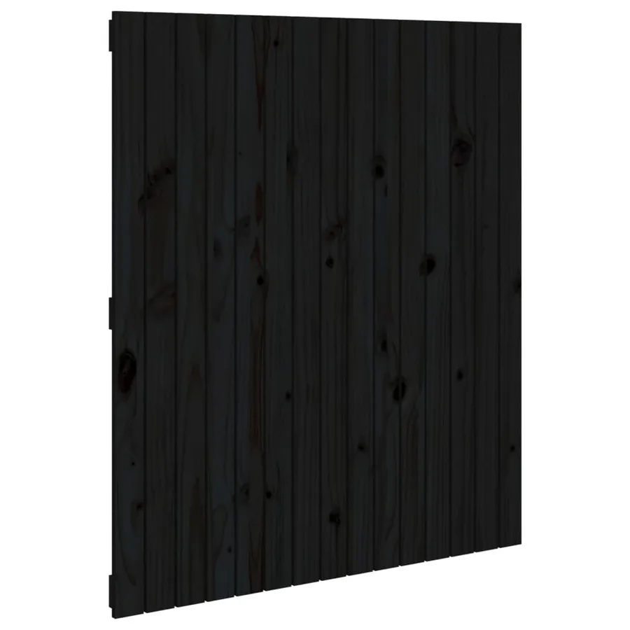 Tête de lit murale Noir 95,5x3x110 cm Bois massif de pin - 2