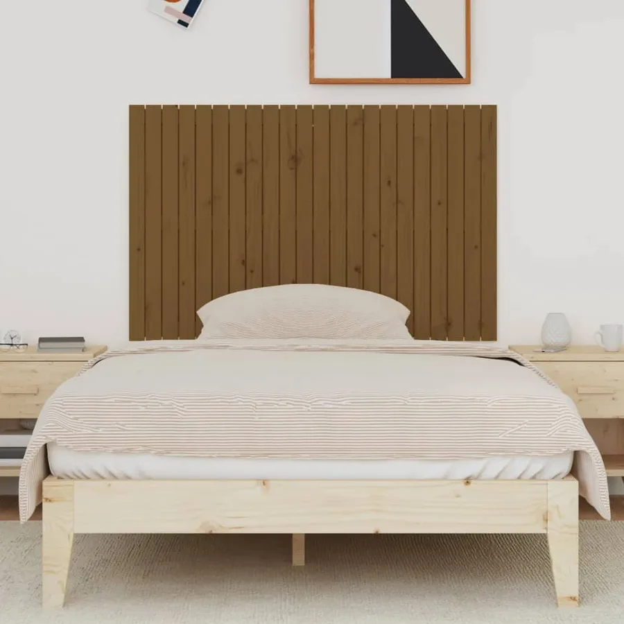 Tête de lit murale Marron miel 140x3x90 cm Bois massif de pin - 3