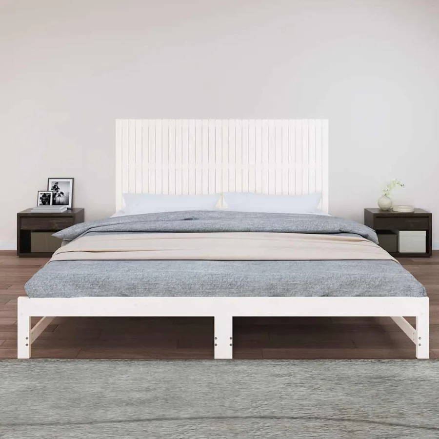 Tête de lit murale Blanc 204x3x90 cm Bois massif de pin - 3