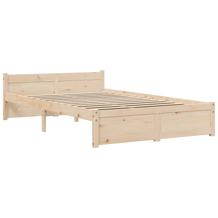 Cadre de lit sans matelas bois massif 120x190 cm - 3