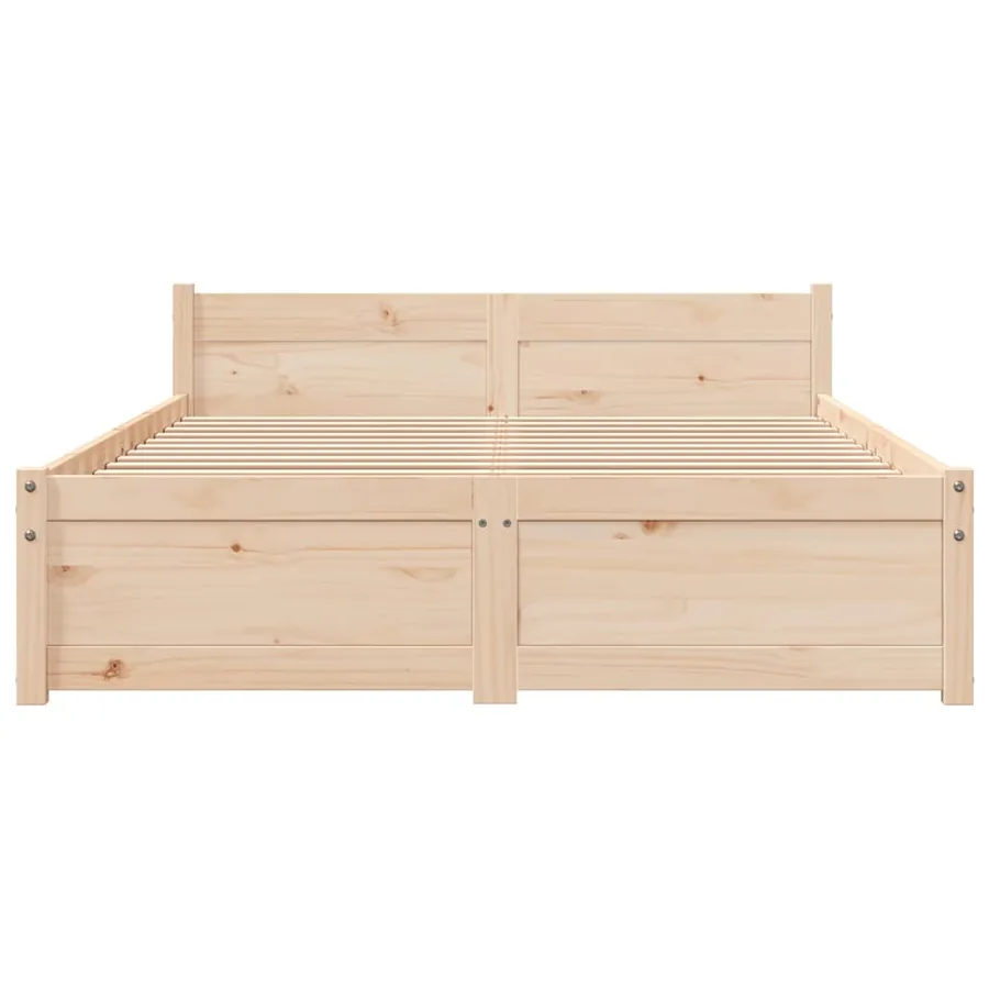 Cadre de lit sans matelas bois massif 120x190 cm - 4