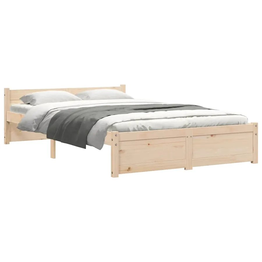 Cadre de lit sans matelas bois massif 120x190 cm - 7