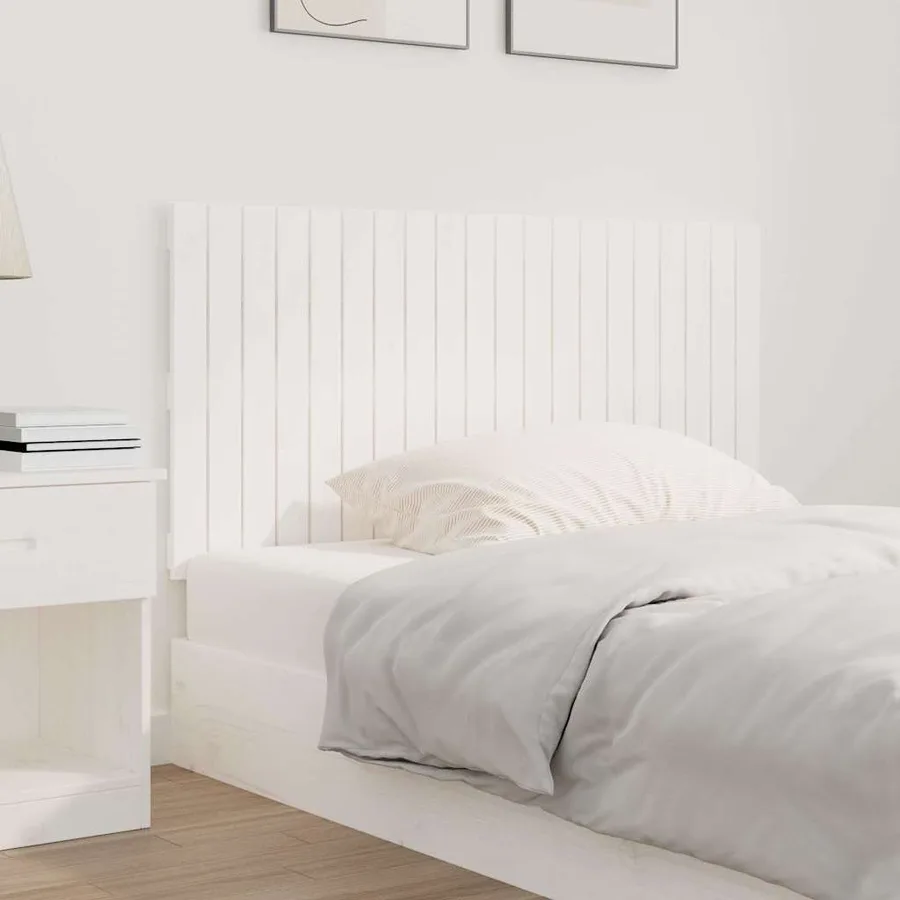 Tête de lit murale Blanc 127,5x3x60 cm Bois massif de pin - 3