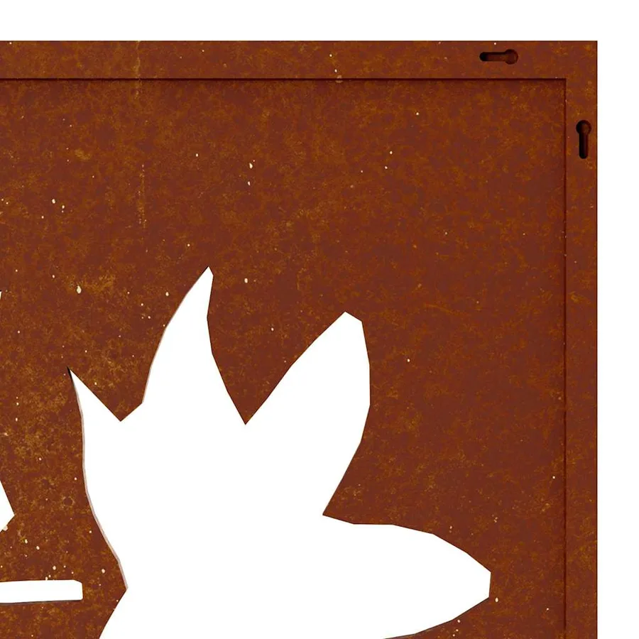 Décoration murale jardin 105x55 cm acier corten design feuille - 7