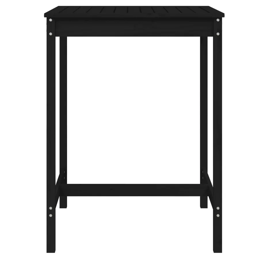 Table de jardin noir 82,5x82,5x110 cm bois massif de pin - 4