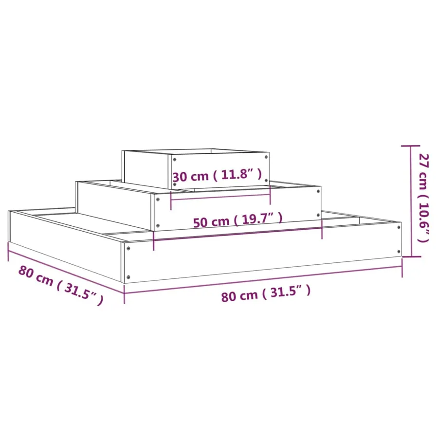 Jardinière 80x80x27 cm Bois de douglas massif - 7