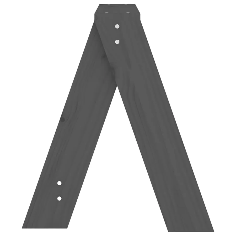 Tabourets lot de 2 gris 40x40x45 cm bois massif de pin - 7