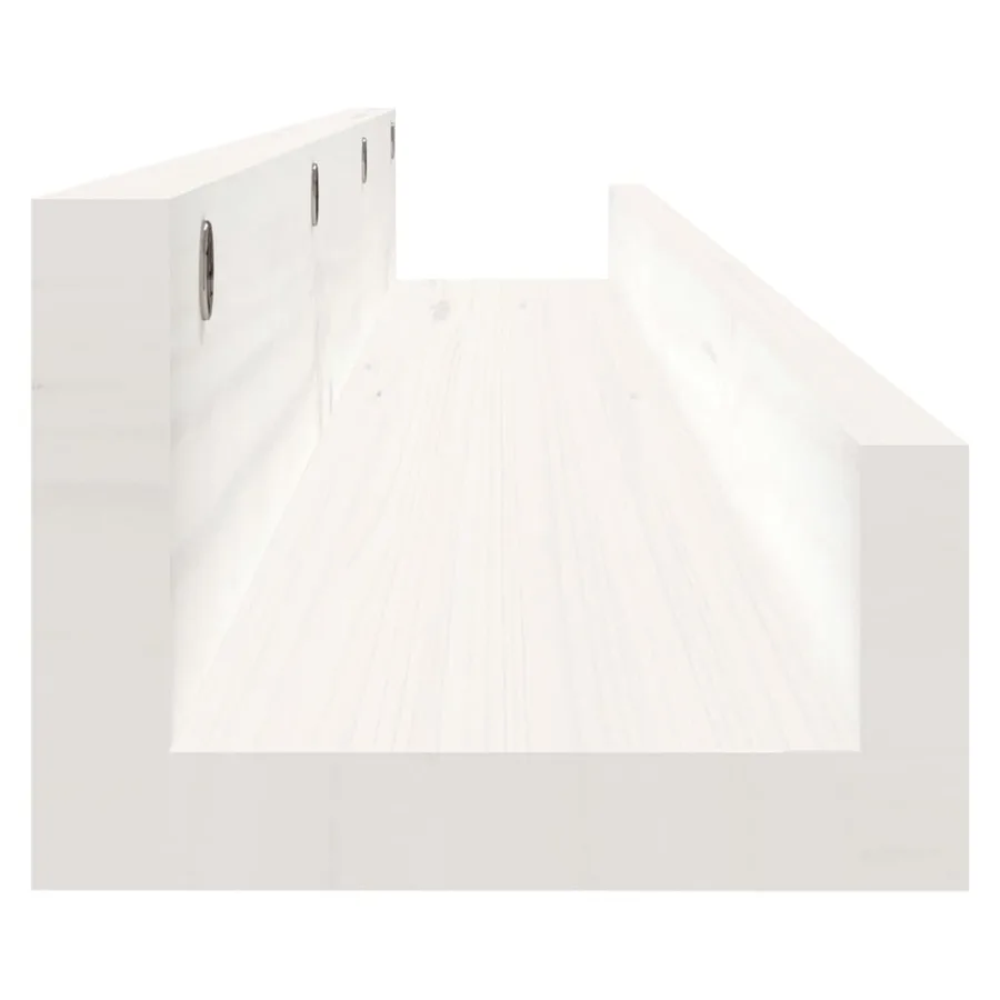 Étagères murales 2 pcs Blanc 80x12x9 cm Bois de pin massif - 5