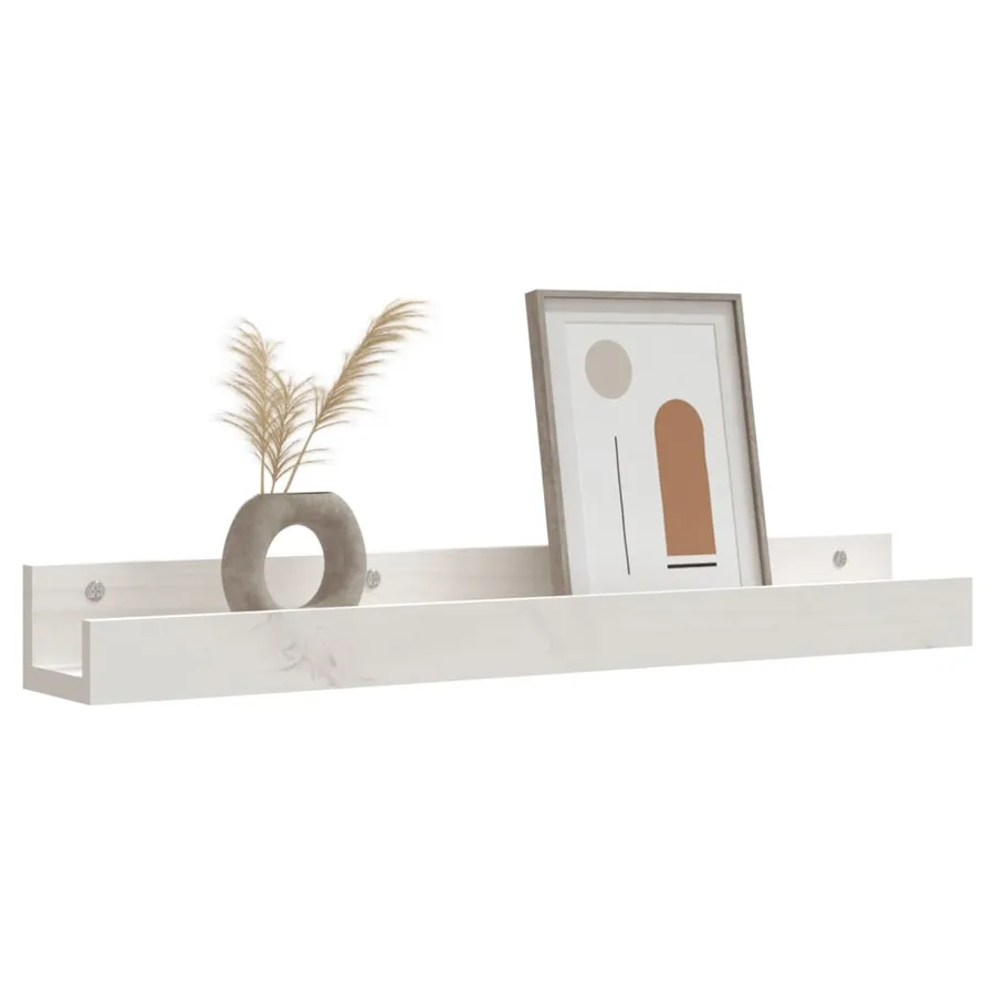 Étagères murales 2 pcs Blanc 80x12x9 cm Bois de pin massif - 7