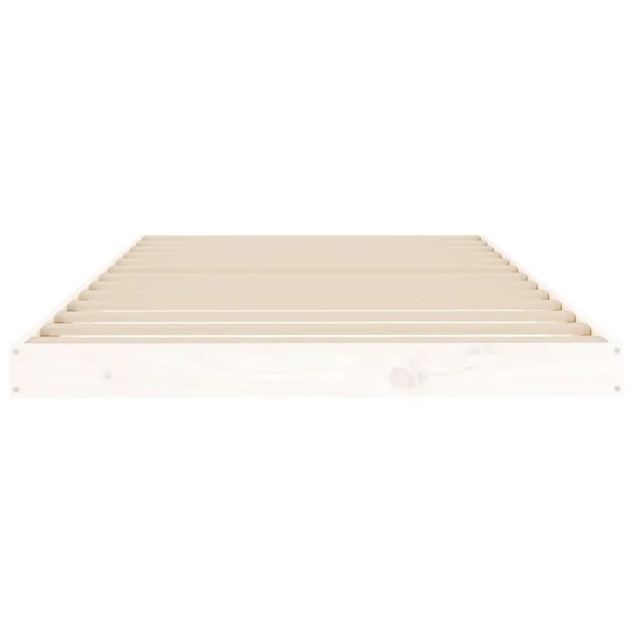 Cadre de lit sans matelas blanc 100x200 cm bois de pin massif - 5