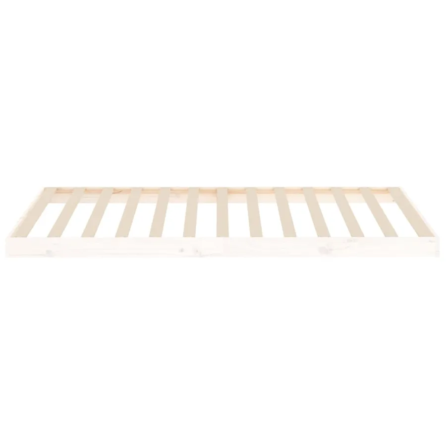 Cadre de lit sans matelas blanc 100x200 cm bois de pin massif - 6