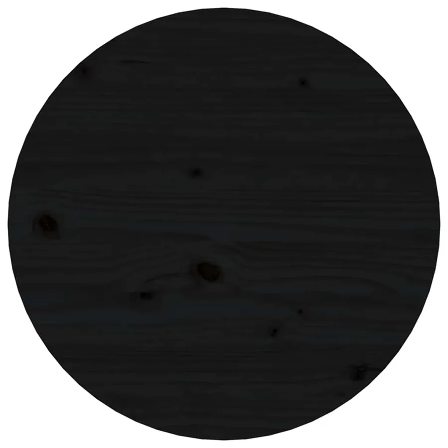 Table basse Noir Ø 45x40 cm Bois massif de pin - 6