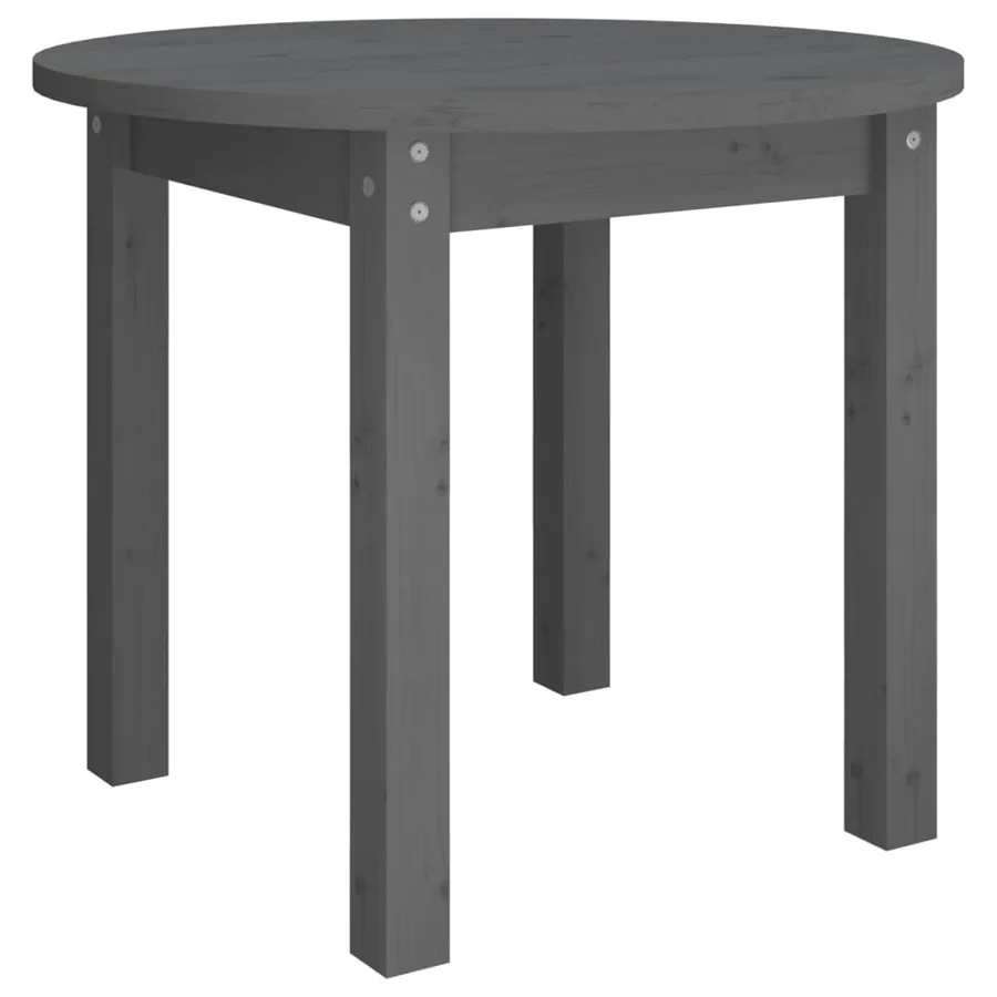 Table basse Gris Ø 55x45 cm Bois massif de pin - 2