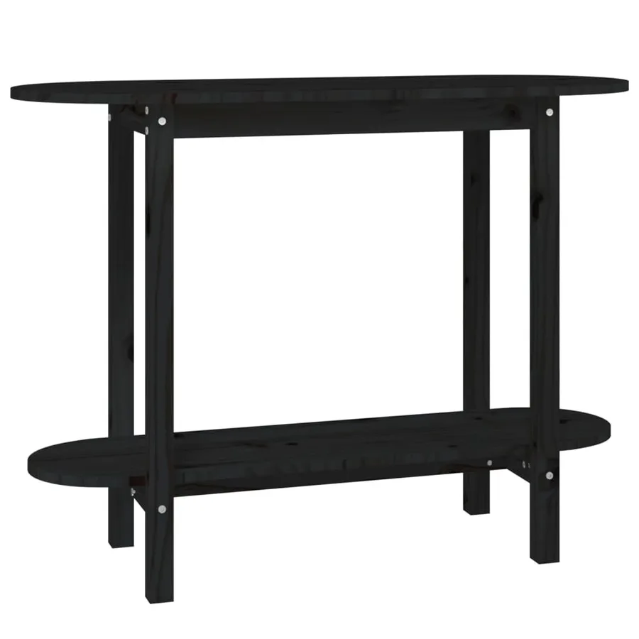 Table console Noir 110x40x80 cm Bois massif de pin - 2