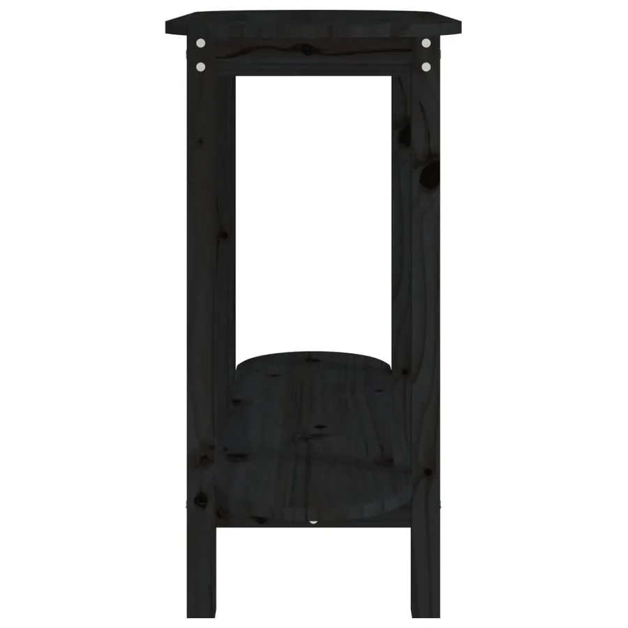 Table console Noir 110x40x80 cm Bois massif de pin - 6