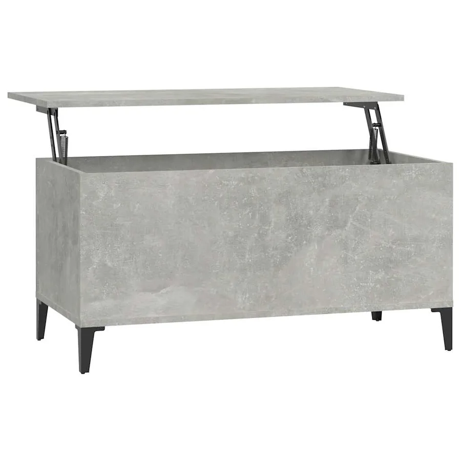 Table basse Gris béton 90x44,5x45 cm Bois d'ingénierie - 2