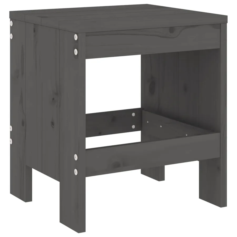 Ensemble à manger de jardin 13 pcs gris bois de pin massif - 4