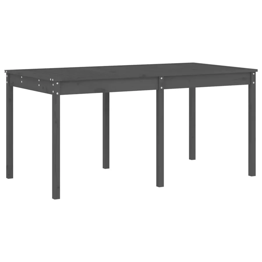 Ensemble à manger de jardin 13 pcs gris bois de pin massif - 6