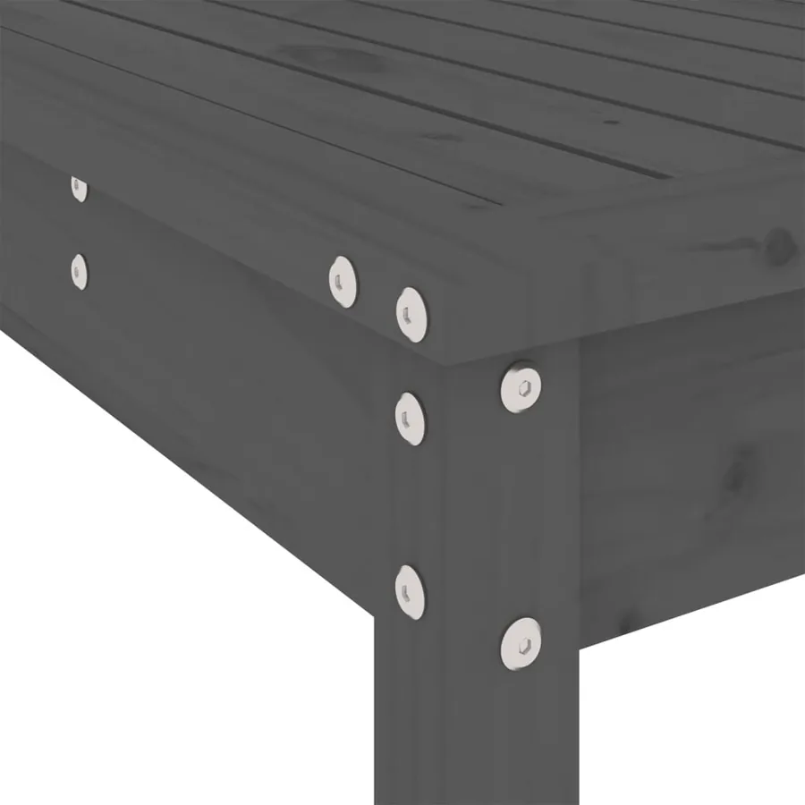 Ensemble à manger de jardin 13 pcs gris bois de pin massif - 7