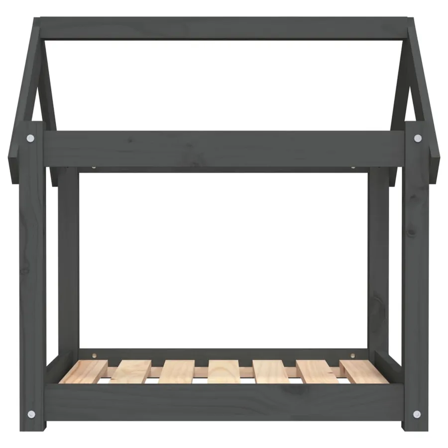 Lit pour chien Gris 71x55x70 cm Bois de pin solide - 5