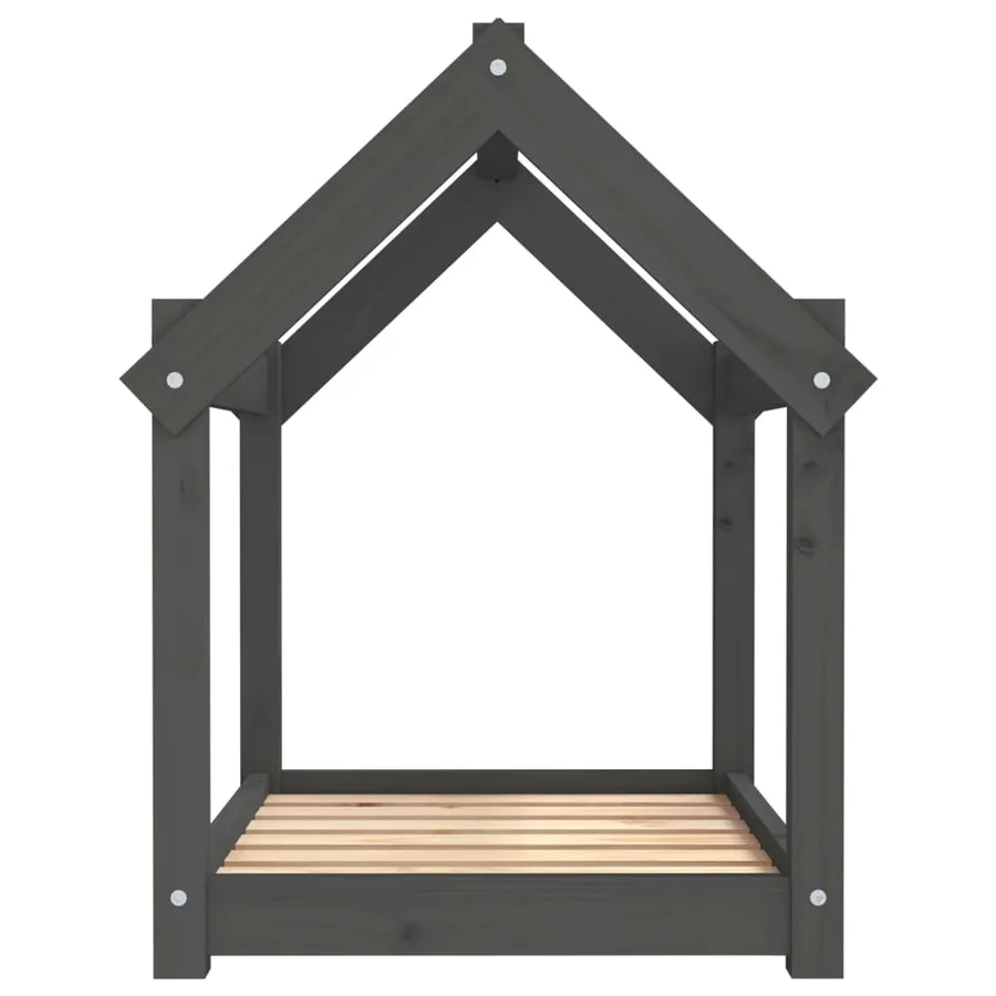 Lit pour chien Gris 71x55x70 cm Bois de pin solide - 6