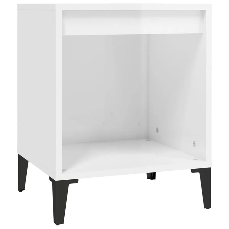 Table de chevet Blanc brillant 40x35x50 cm - 2