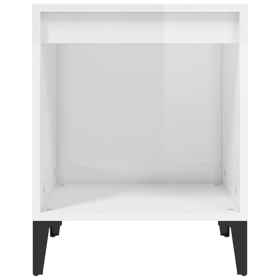 Table de chevet Blanc brillant 40x35x50 cm - 5