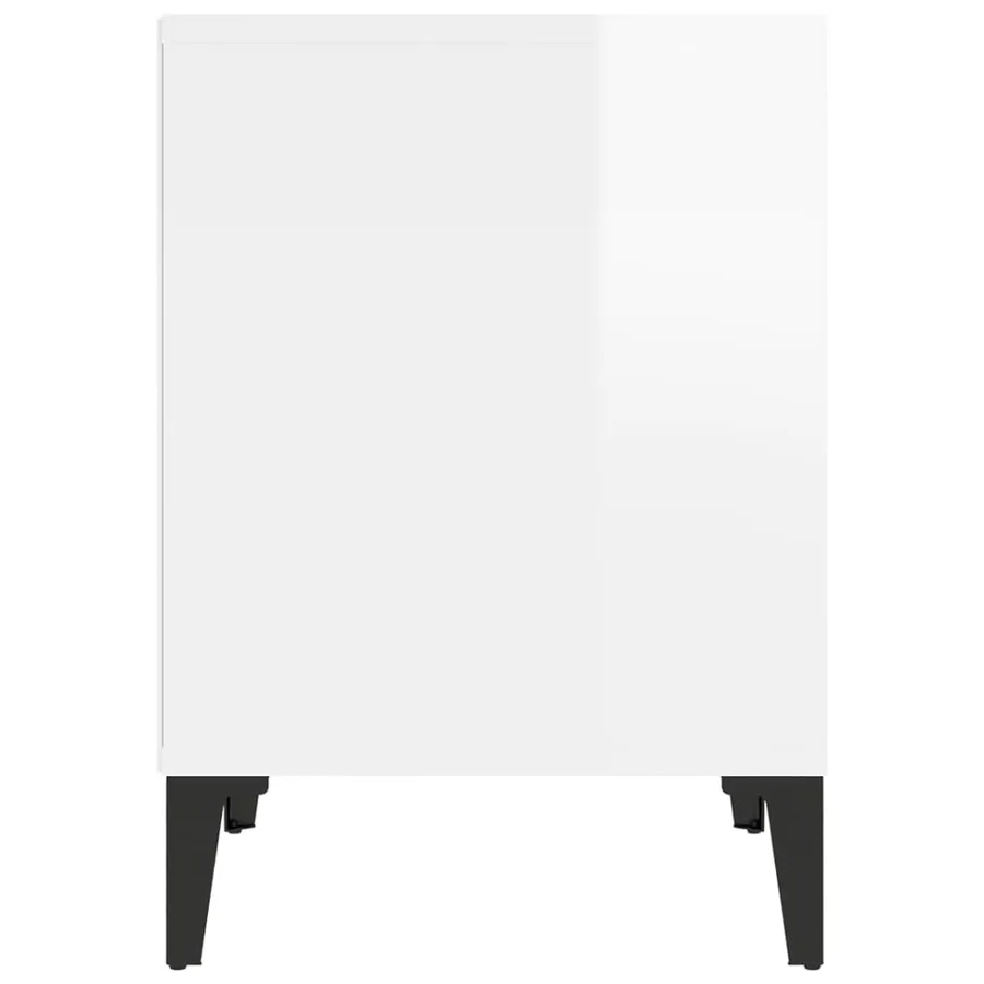 Table de chevet Blanc brillant 40x35x50 cm - 6