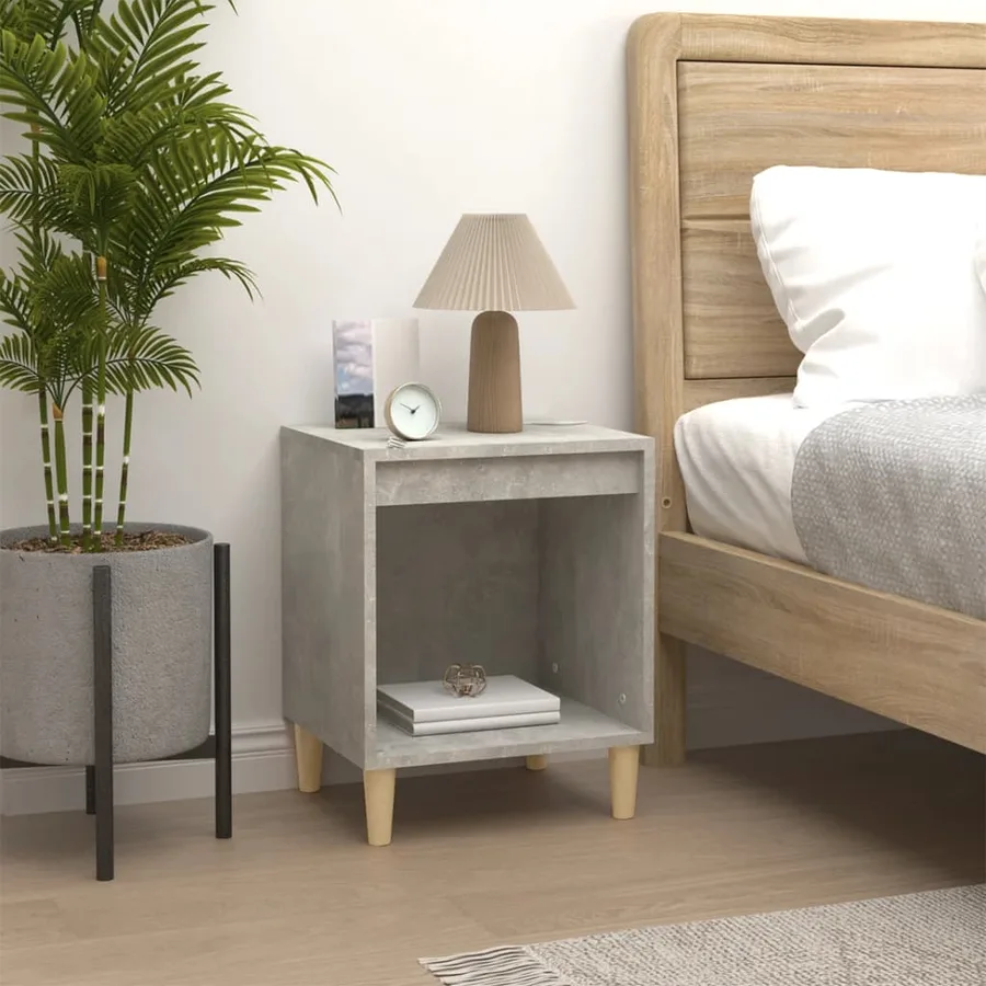 Tables de chevet 2 pcs Gris béton 40x35x50 cm - 3