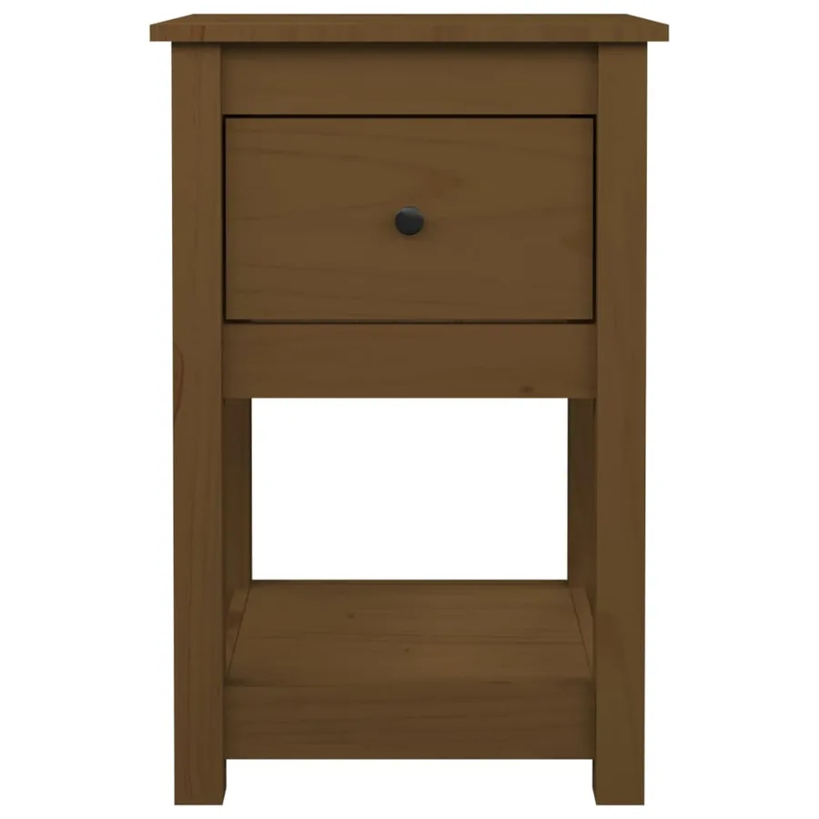 Table de chevet Marron miel 40x35x61,5 cm Bois de pin solide - 5