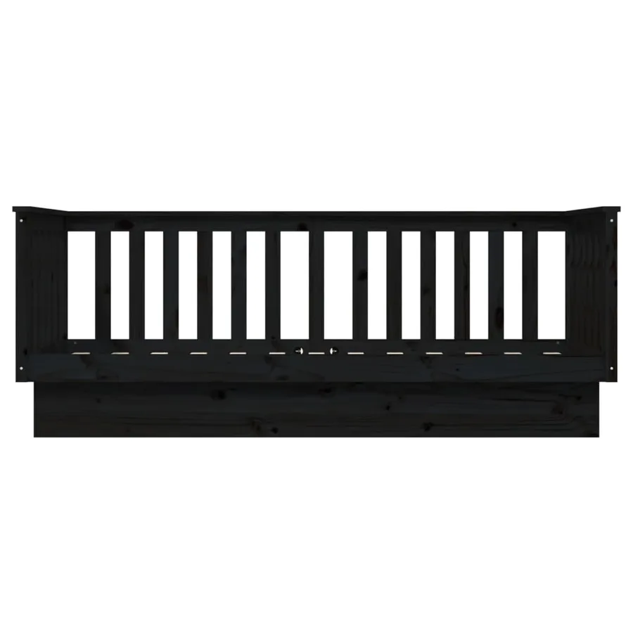 Lit de jour sans matelas noir 90x190 cm bois de pin massif - 8