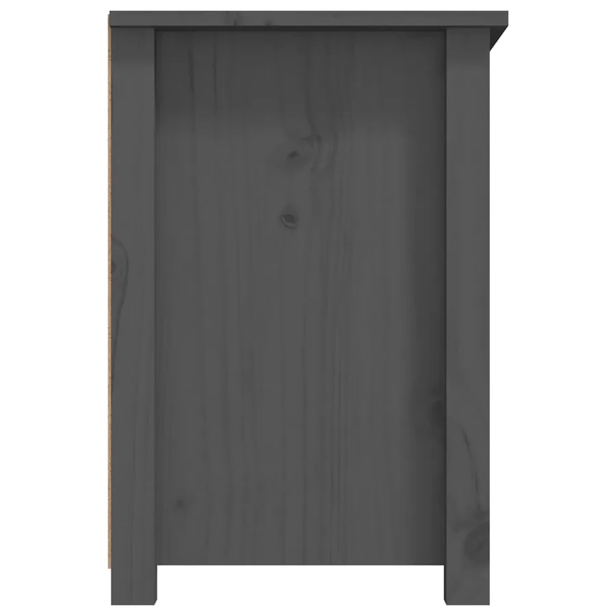 Meuble TV Gris 79x35x52 cm Bois de pin massif - 8