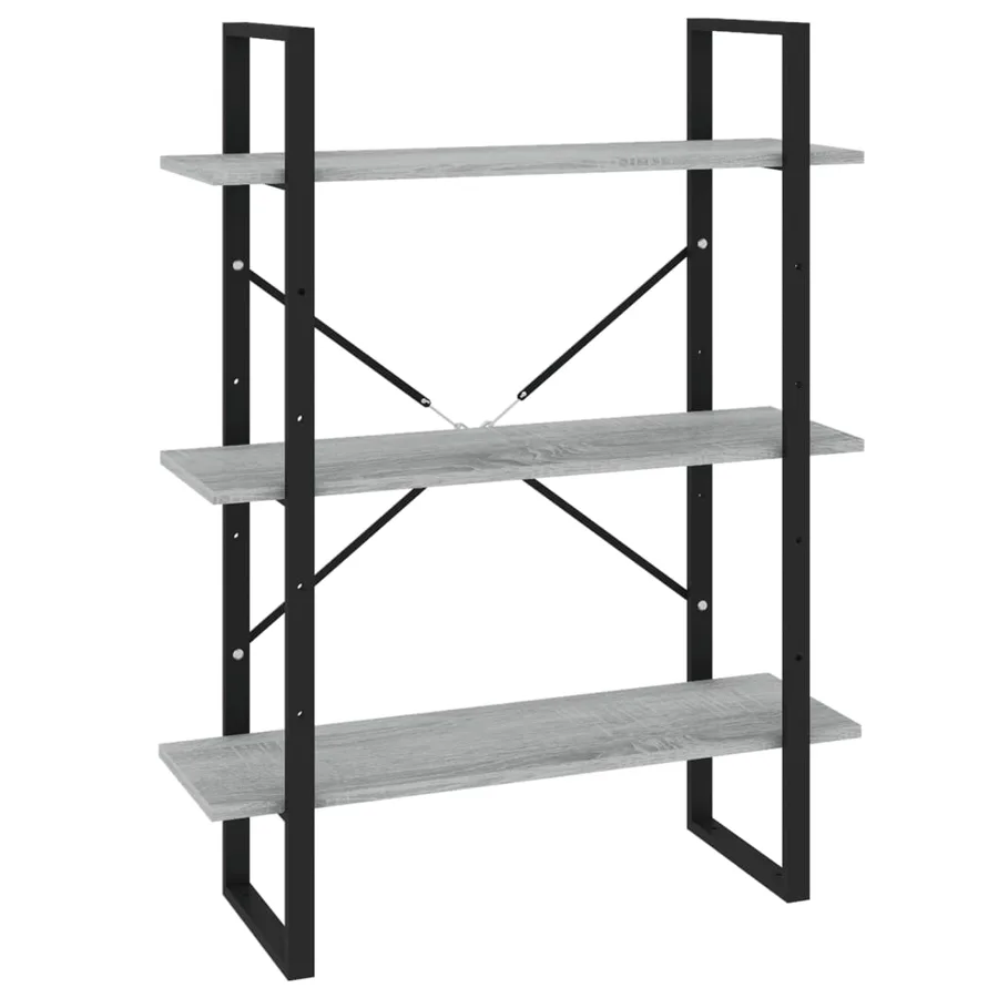Bibliothèque Sonoma gris 80x30x105 cm Bois d'ingénierie - 2