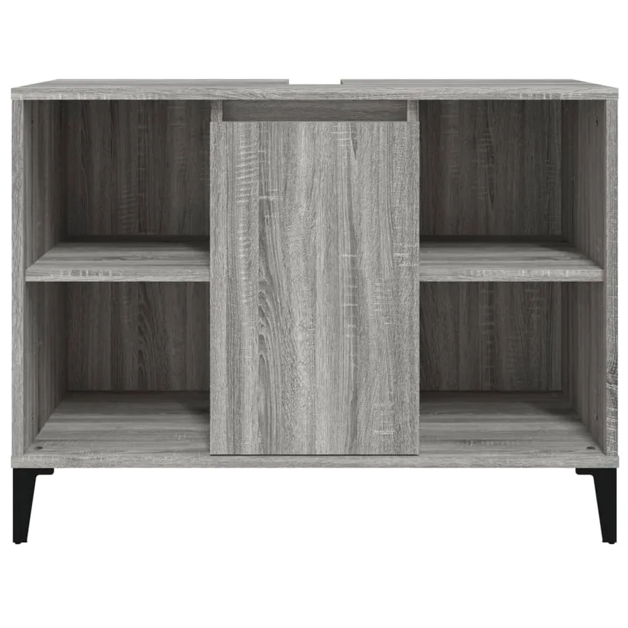 Meuble d'évier sonoma gris 80x33x60 cm bois d'ingénierie - 6