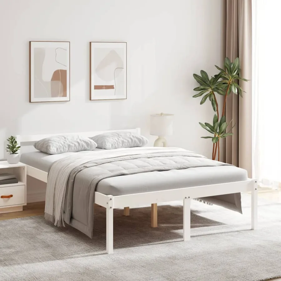 Lit pour personne âgée sans matelas 140x200 cm bois pin massif