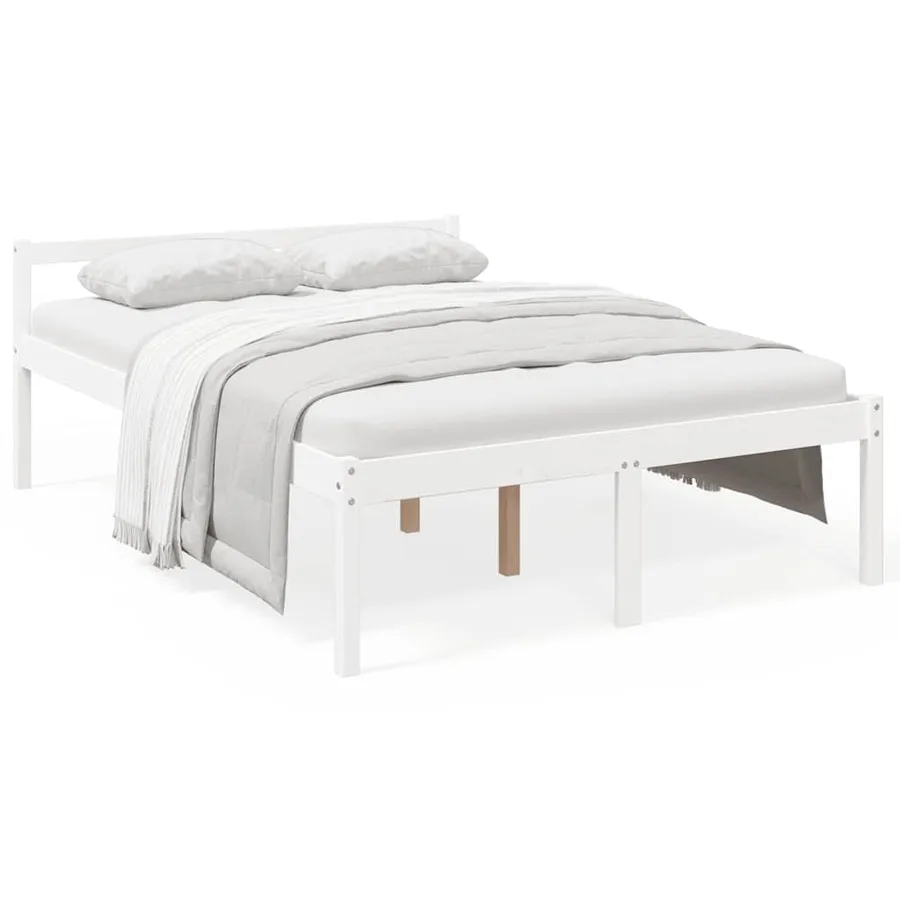 Lit pour personne âgée sans matelas 140x200 cm bois pin massif - 2