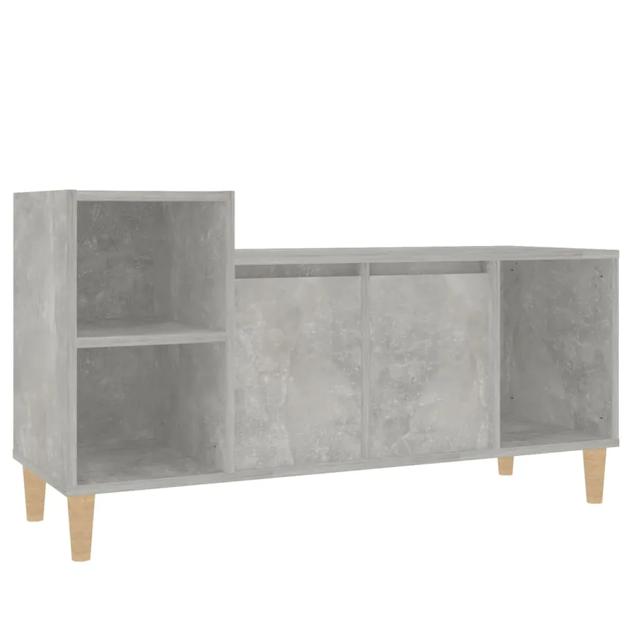 Meuble TV Gris béton 100x35x55 cm Bois d'ingénierie - 2